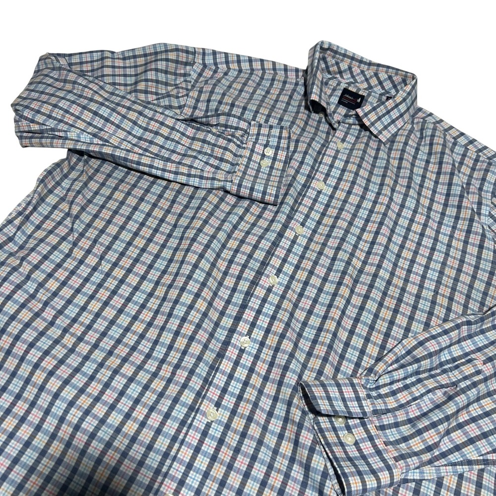 Johnnie-O Performance Shirt Mens XL Blue Plaid Long Sleeve Button Down